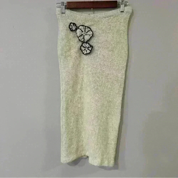 Revolve Asta Resort Camilla Ivory Knit Wool Alpaca Blend Midi Skirt Size Medium - Picture 5 of 11